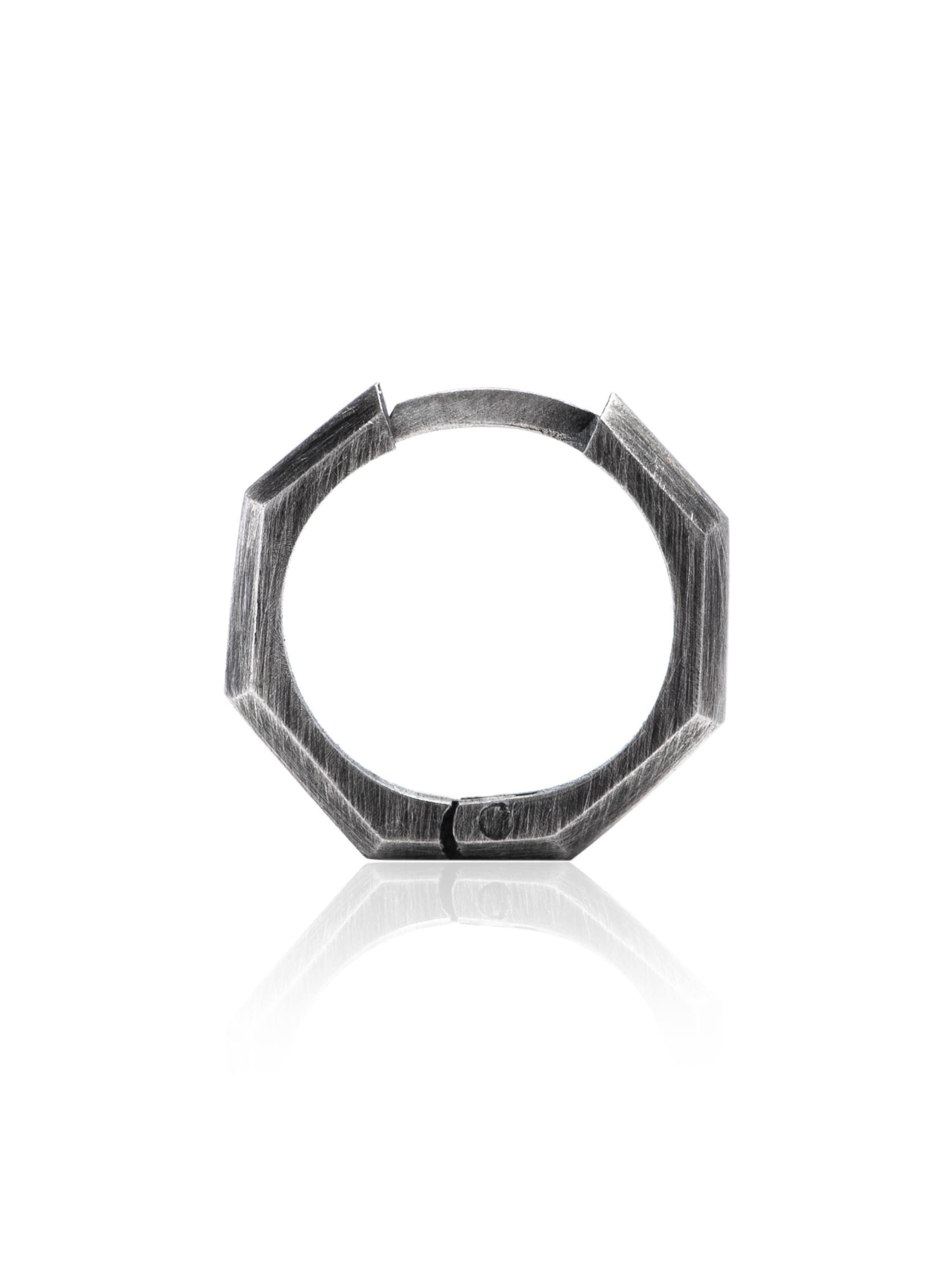 REYTEL Ohrring 'BRUTAL'‌‌‌‌‌‌‌‌‌‌ in Silber: Vorderseite