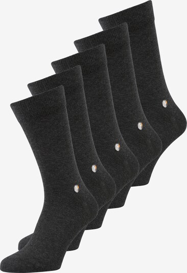 Sokid Socken (GOTS) in anthrazit / dunkelgrau / orange / weiß, Produktansicht