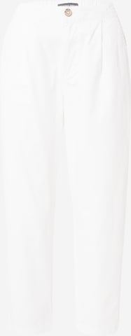 Dorothy Perkins Kalhoty se sklady v pase – bílá: přední strana