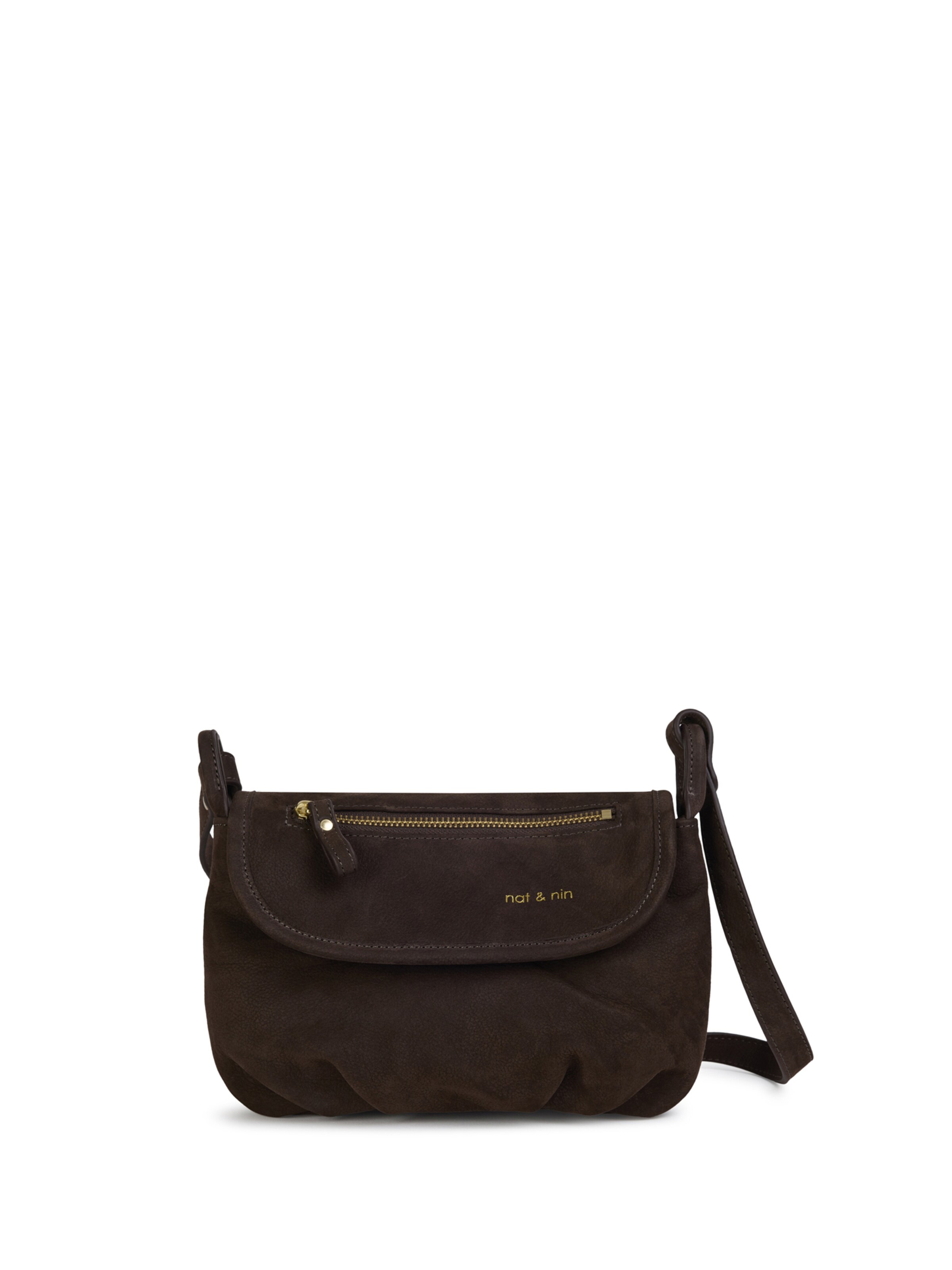 Nat&Nin Schoudertas ' JENNY ' in Bruin: voorkant