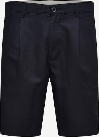 SELECTED HOMME Regular Pleat-Front Pants 'JONES' in Black: front