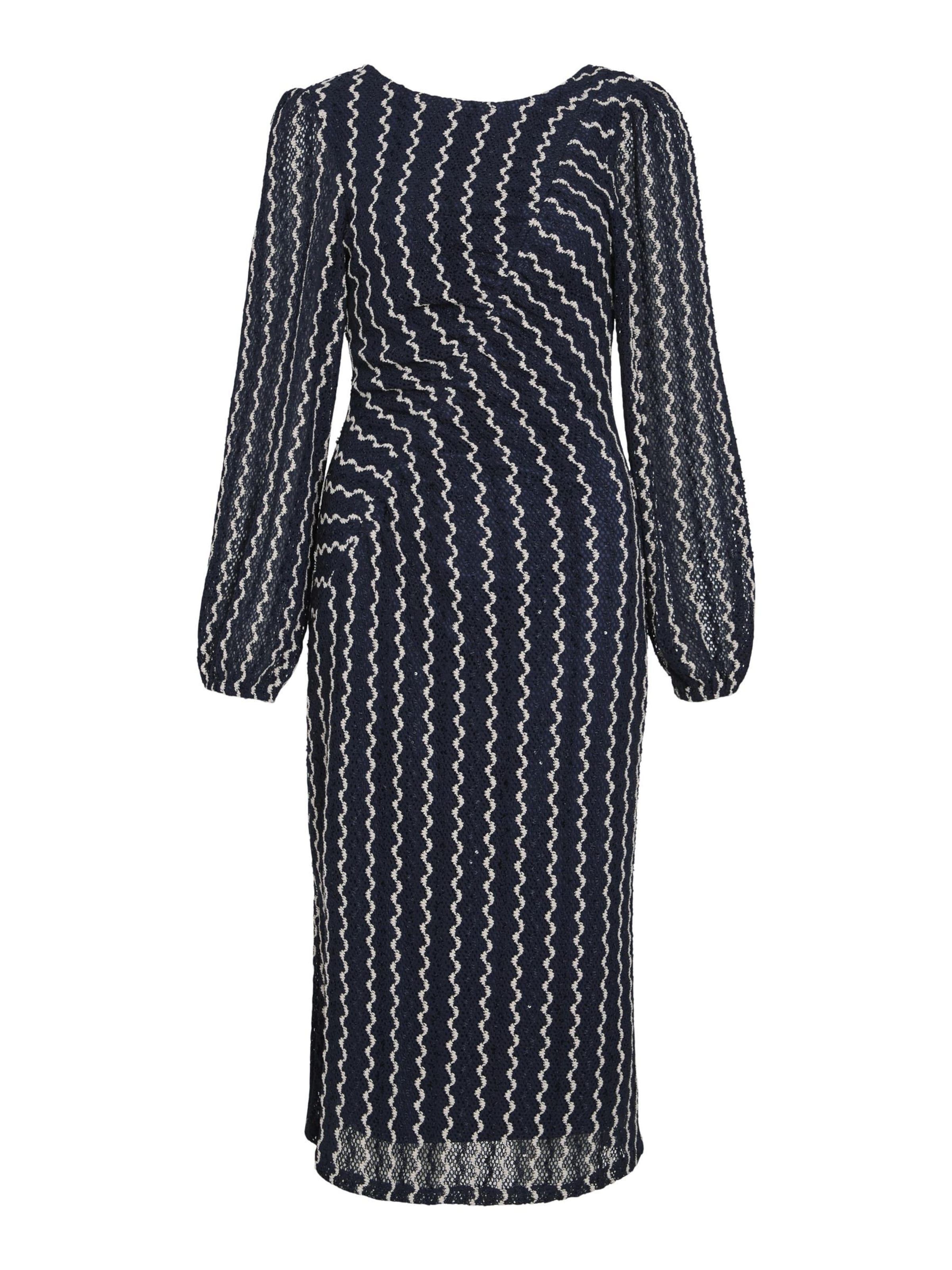 VILA Strikkjole i ecru / navy, Produktvisning