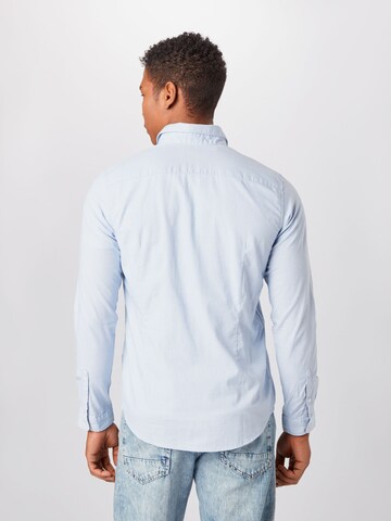 Coupe slim Chemise TOM TAILOR en bleu