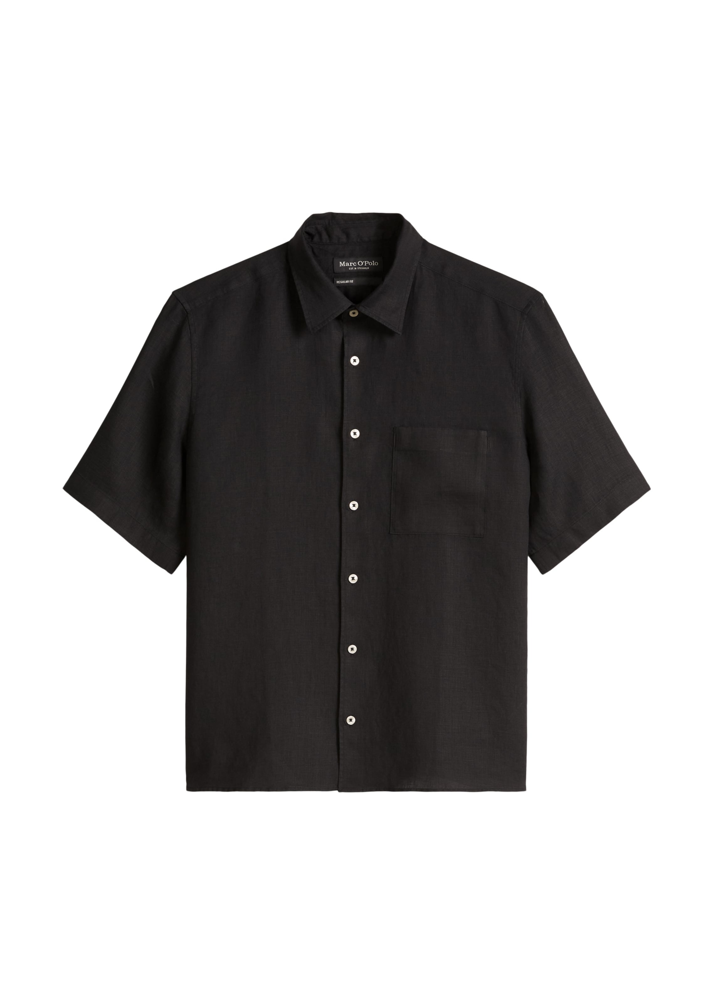 Marc O'Polo Regular Fit Hemd in Schwarz: Vorderseite