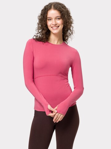Les Lunes Langarmshirt 'Flow Longsleeve' in Pink: Vorderseite