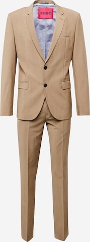 HUGO Slim fit Suit 'Arti Hesten' in Brown: front