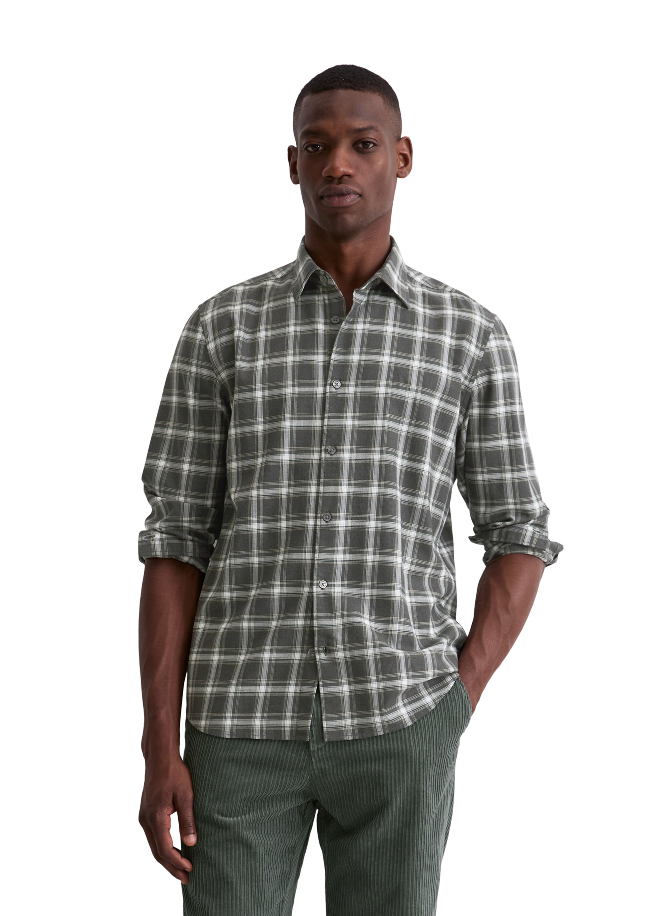 Marc O'Polo Regular fit Button Up Shirt in Grey: front