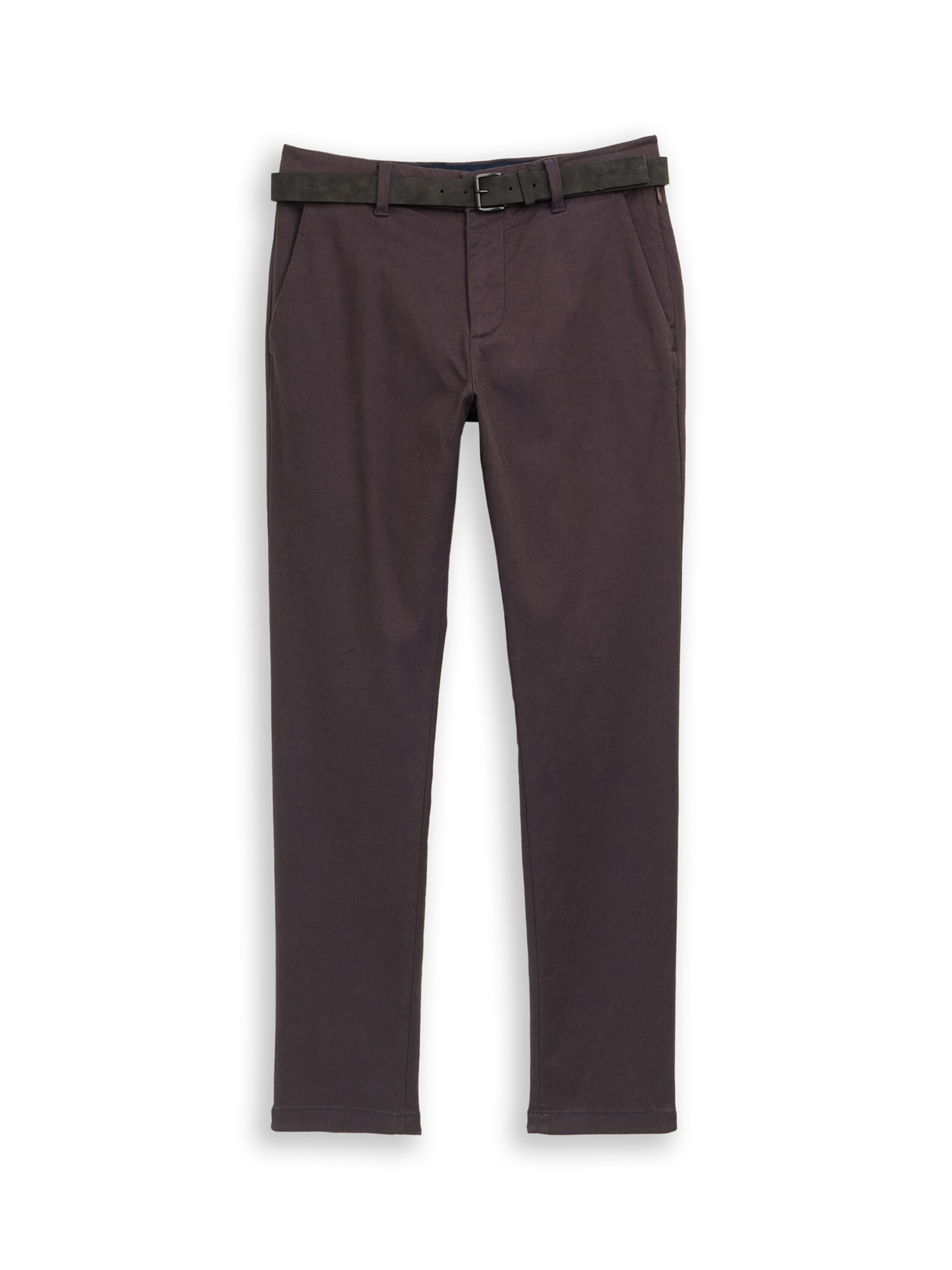 Coupe slim Pantalon chino 'Travis' TOM TAILOR en marron : devant