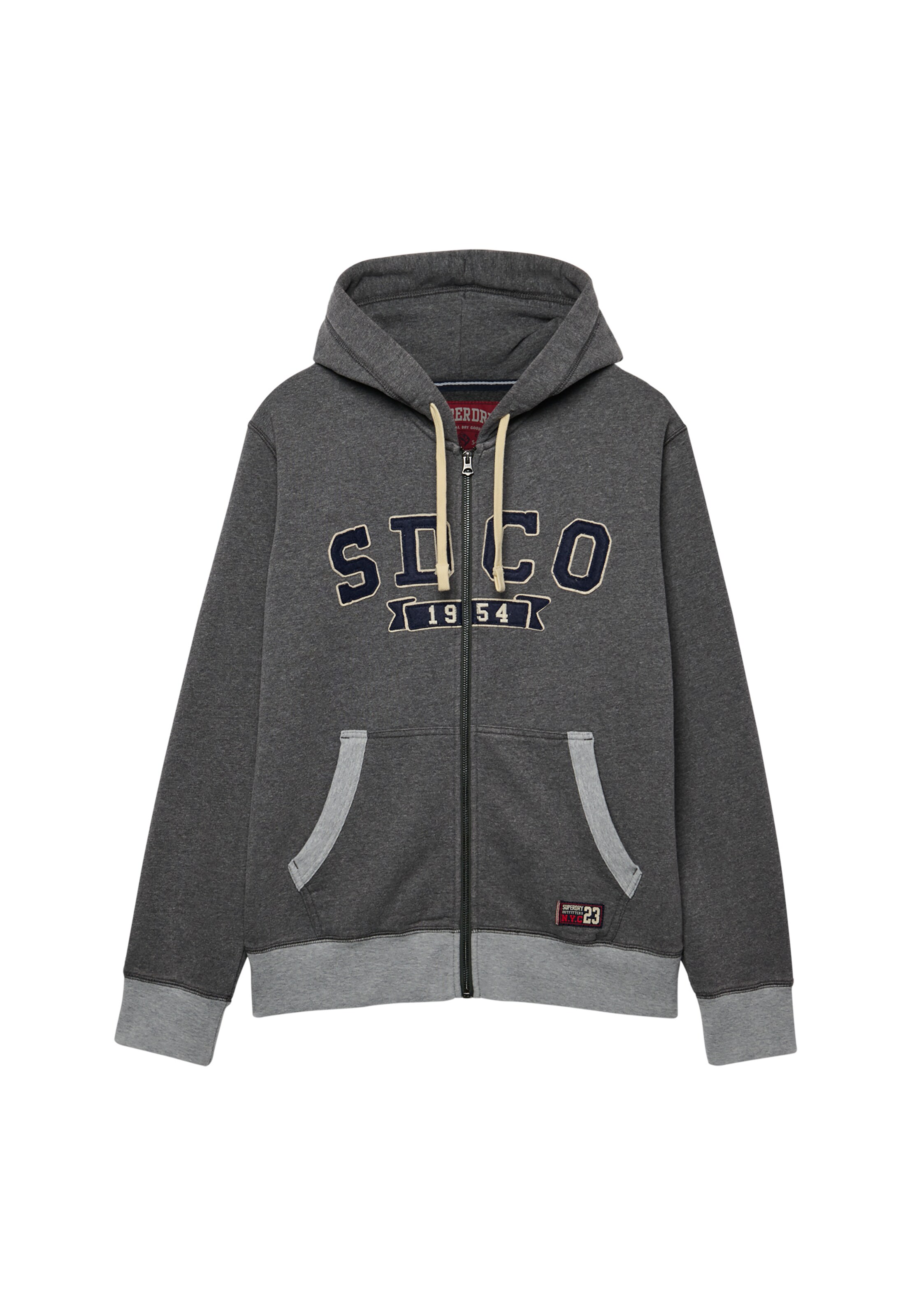 Superdry & Co Sweatvest in Grijs: voorkant