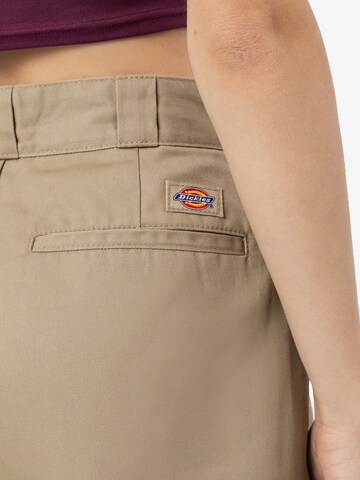 DICKIES - Perna larga Calças com vincos 'GROVE' em bege