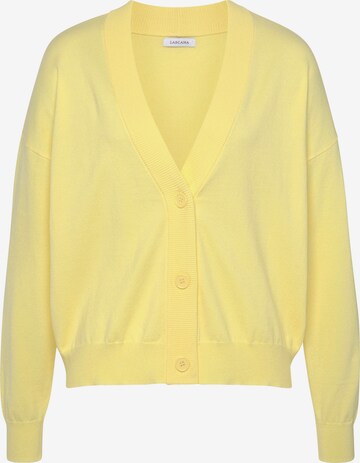 LASCANA Knit Cardigan in Yellow: front