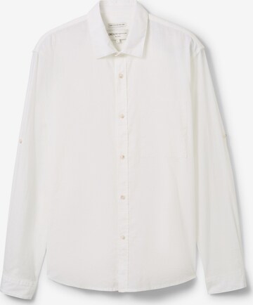 TOM TAILOR DENIM Comfort Fit Риза в бяло: отпред