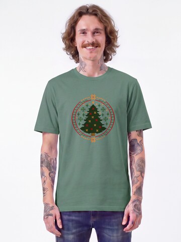 T-Shirt 'Weihnachtszeit' Watapparel en vert : devant