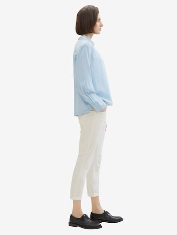 Coupe slim Pantalon TOM TAILOR en blanc