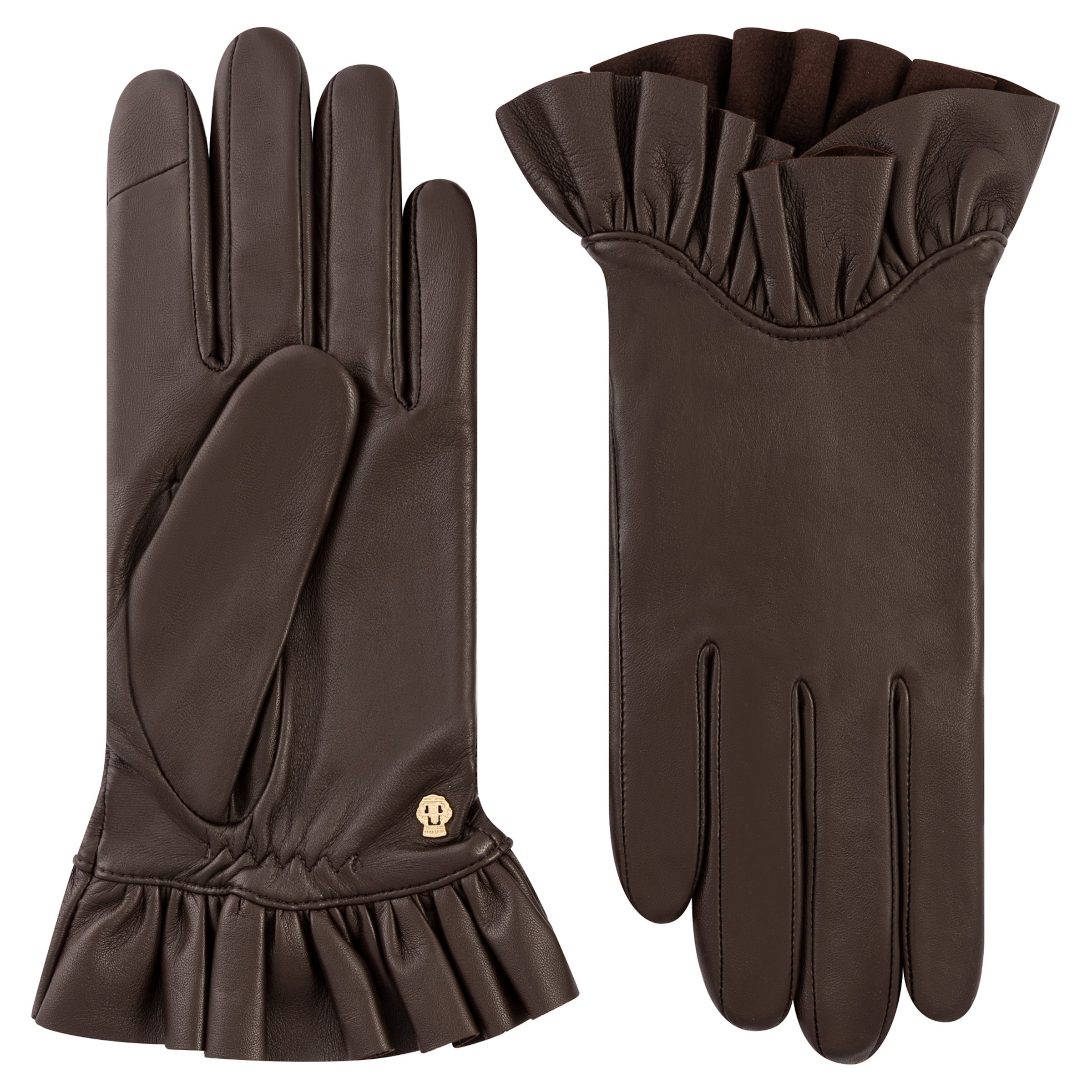 Roeckl Fingerhandschuhe 'Vichy' in Braun: Vorderseite