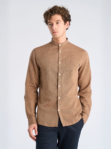 Lindbergh Regular fit Overhemd in Bruin