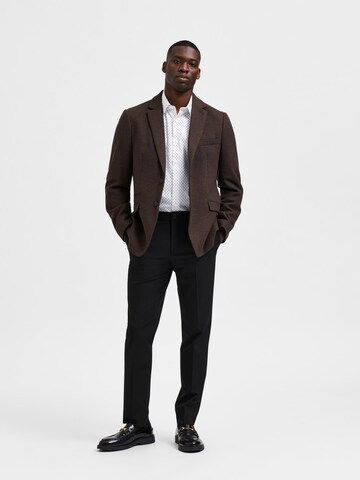 SELECTED HOMME Slim Fit Sakko 'DALLAS' in Braun