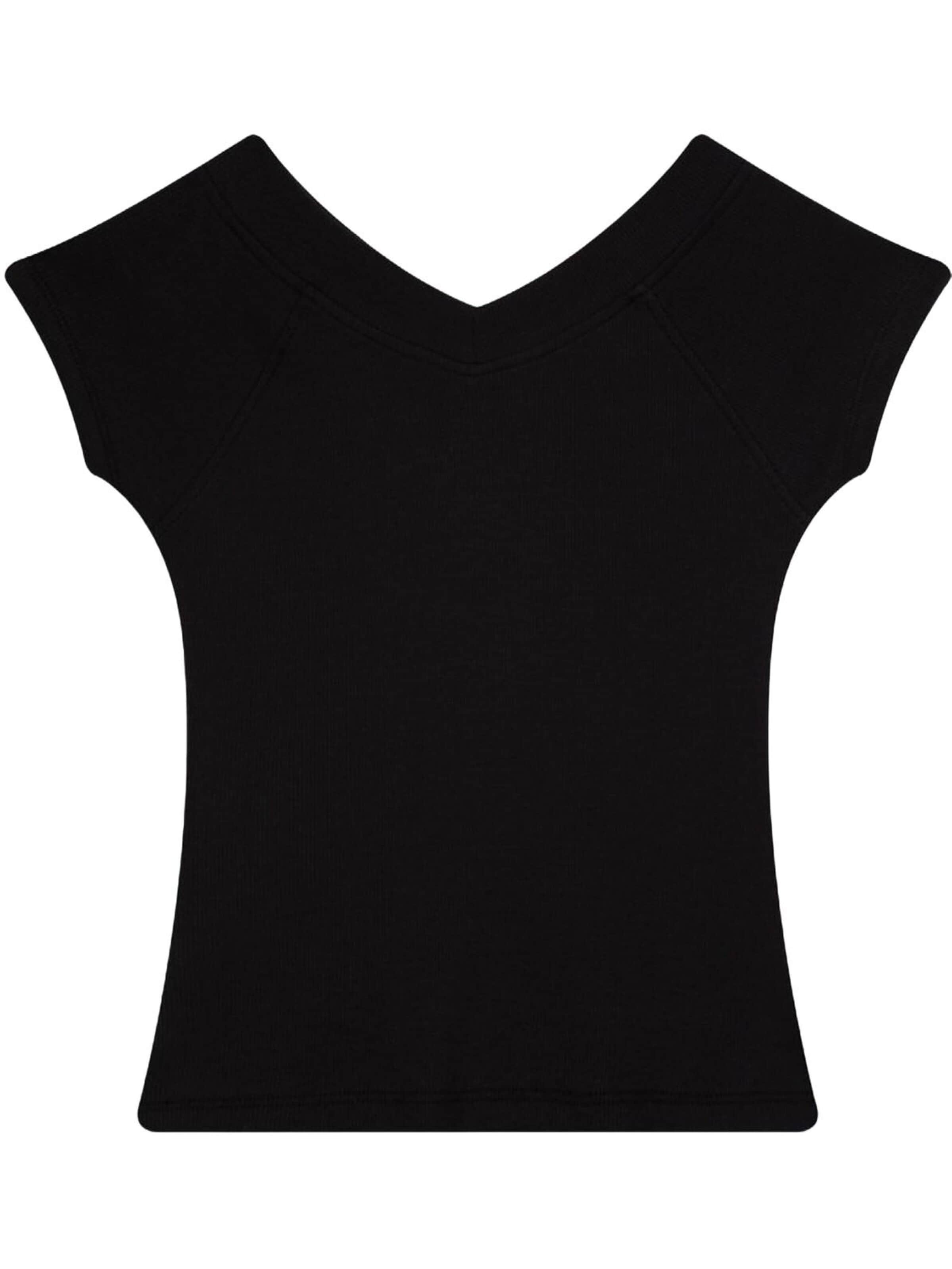 LTB Jeans Shirt 'V-Neck Top' in Zwart