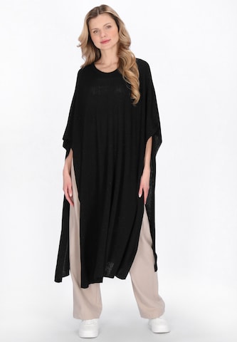 usha WHITE LABEL Cape 'Minimalistic' in Black: front