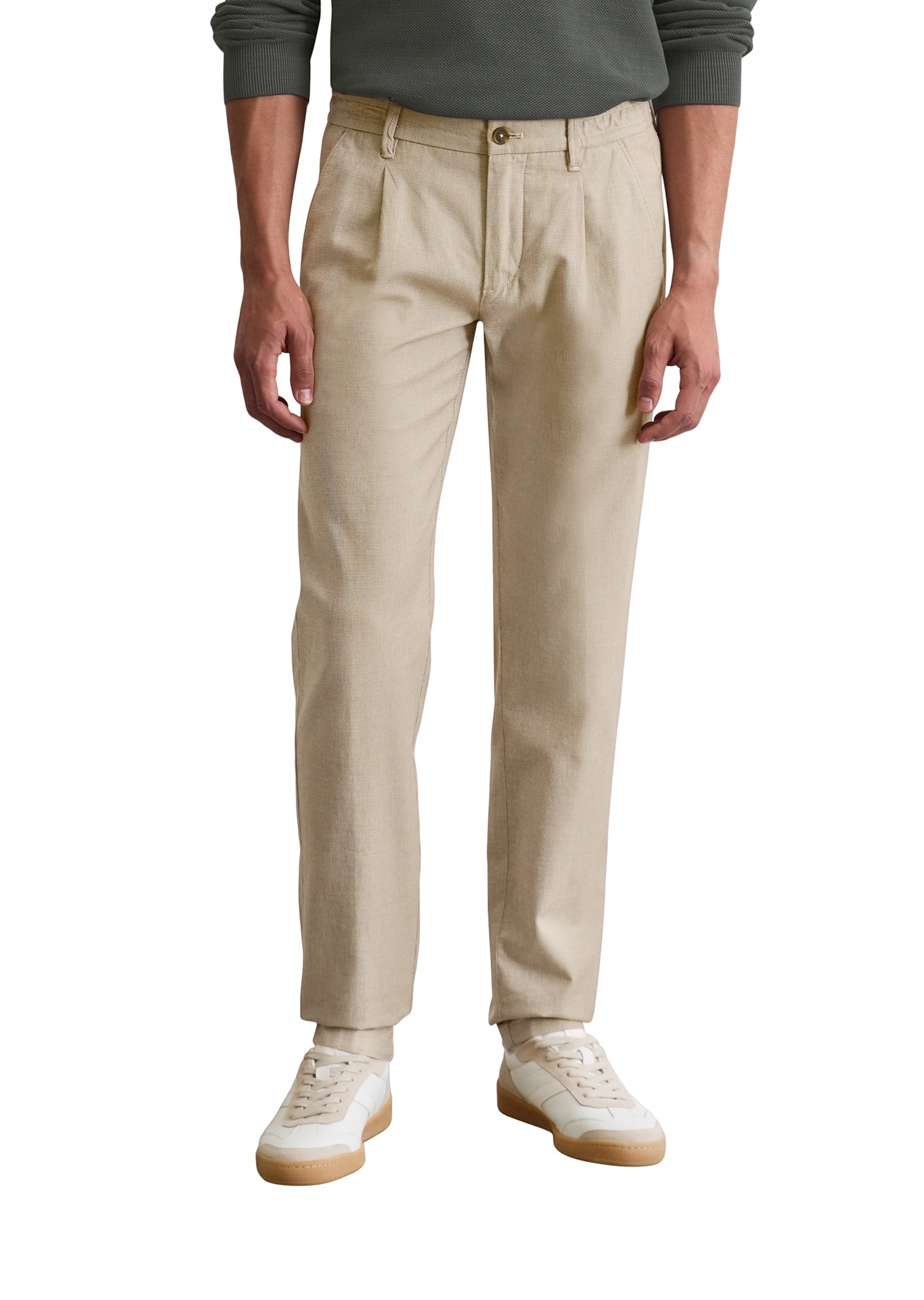 Marc O&#x27;Polo Regular Chino Pants &#x27;Stig Jogger&#x27; in Brown: front