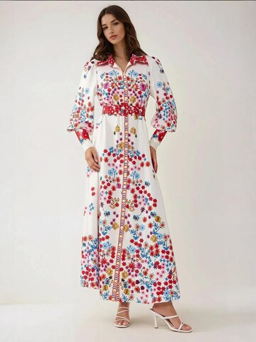 Hiccup Shirt Dress in White: front