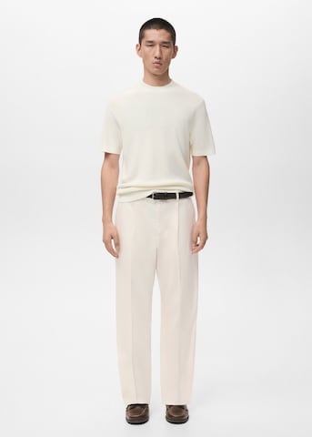MANGO MAN Loose fit Pleated Pants 'Lighter' in Beige