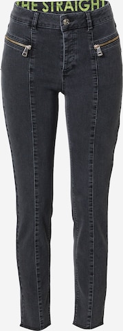 OUI גזרת סלים ג'ינס בשחור: מלפנים
