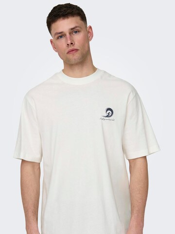 T-Shirt 'MILO' Only & Sons en blanc