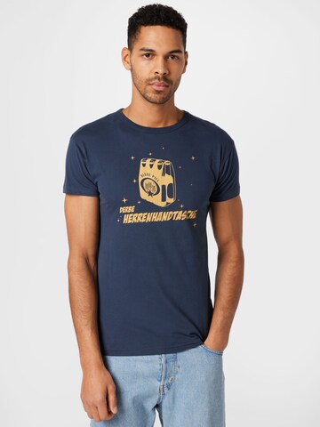 Derbe T-Shirt 'Herrenhandtasche' in Blau: predná strana