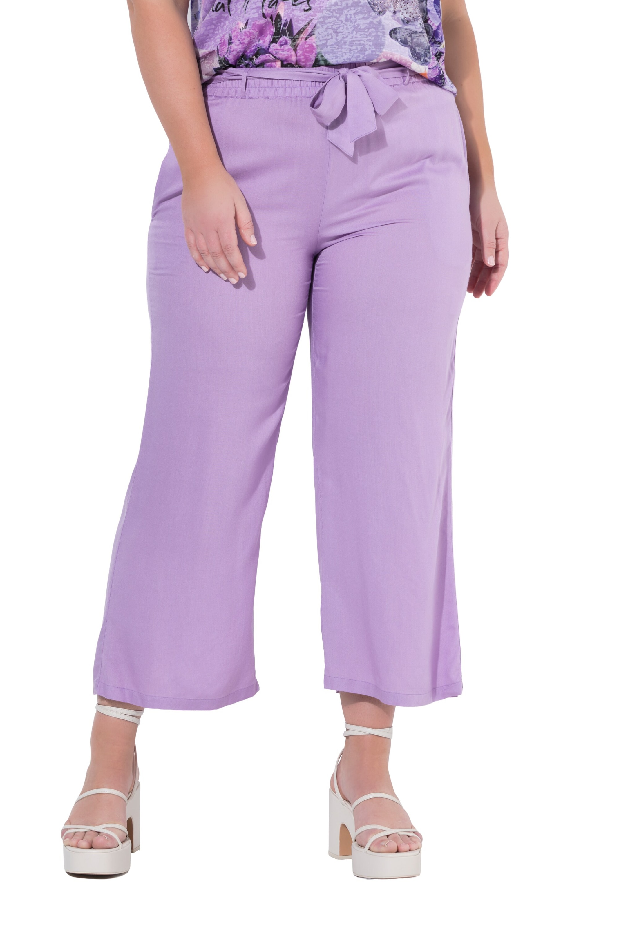 MIAMODA Wide leg Pants in Purple: front