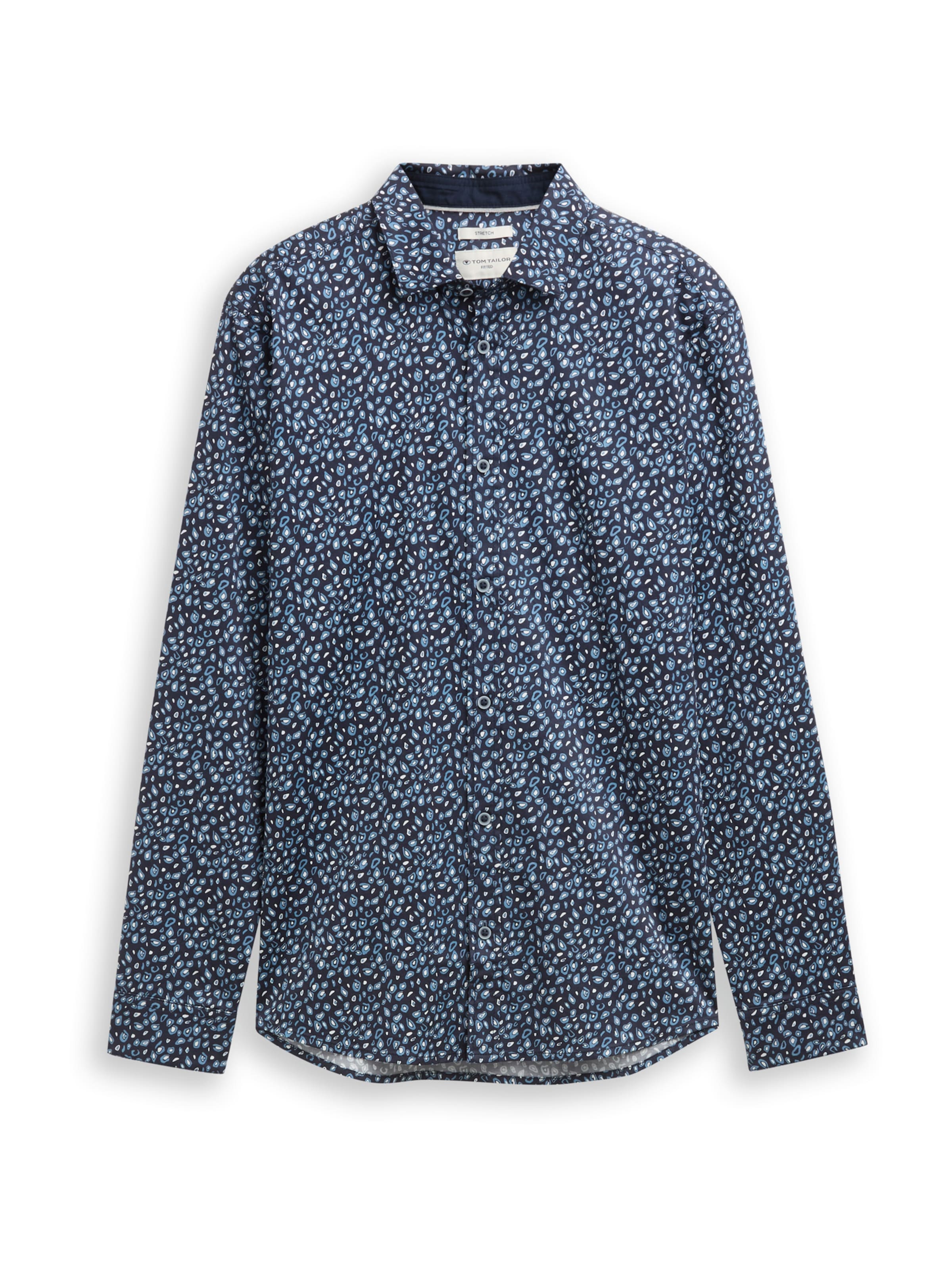 TOM TAILOR Button Up Shirt in Blue: front
