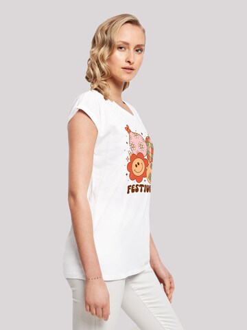 F4NT4STIC Shirt 'Festive AF Christmas Tree Balls' in White