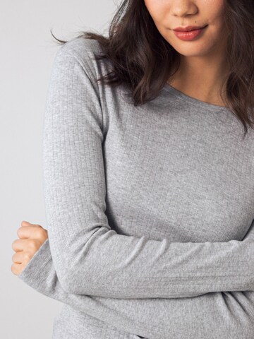 Honest Basics Shirt 'Long Rib'‌‌‌‌‌ in Grau