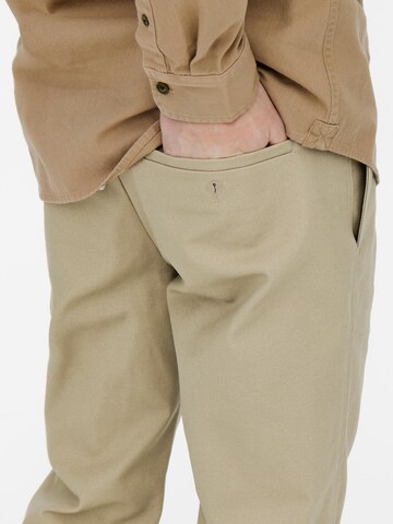 Only & Sons Regular Trousers 'EDGE' in Beige
