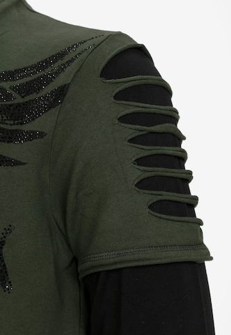 CIPO & BAXX Shirt '2in1 Torn' in Groen
