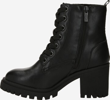 TOM TAILOR Lace-up bootie in Black