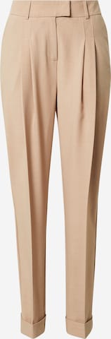 Birgitte Herskind Tapered Bandplooibroek 'Brenda' in Beige: voorkant