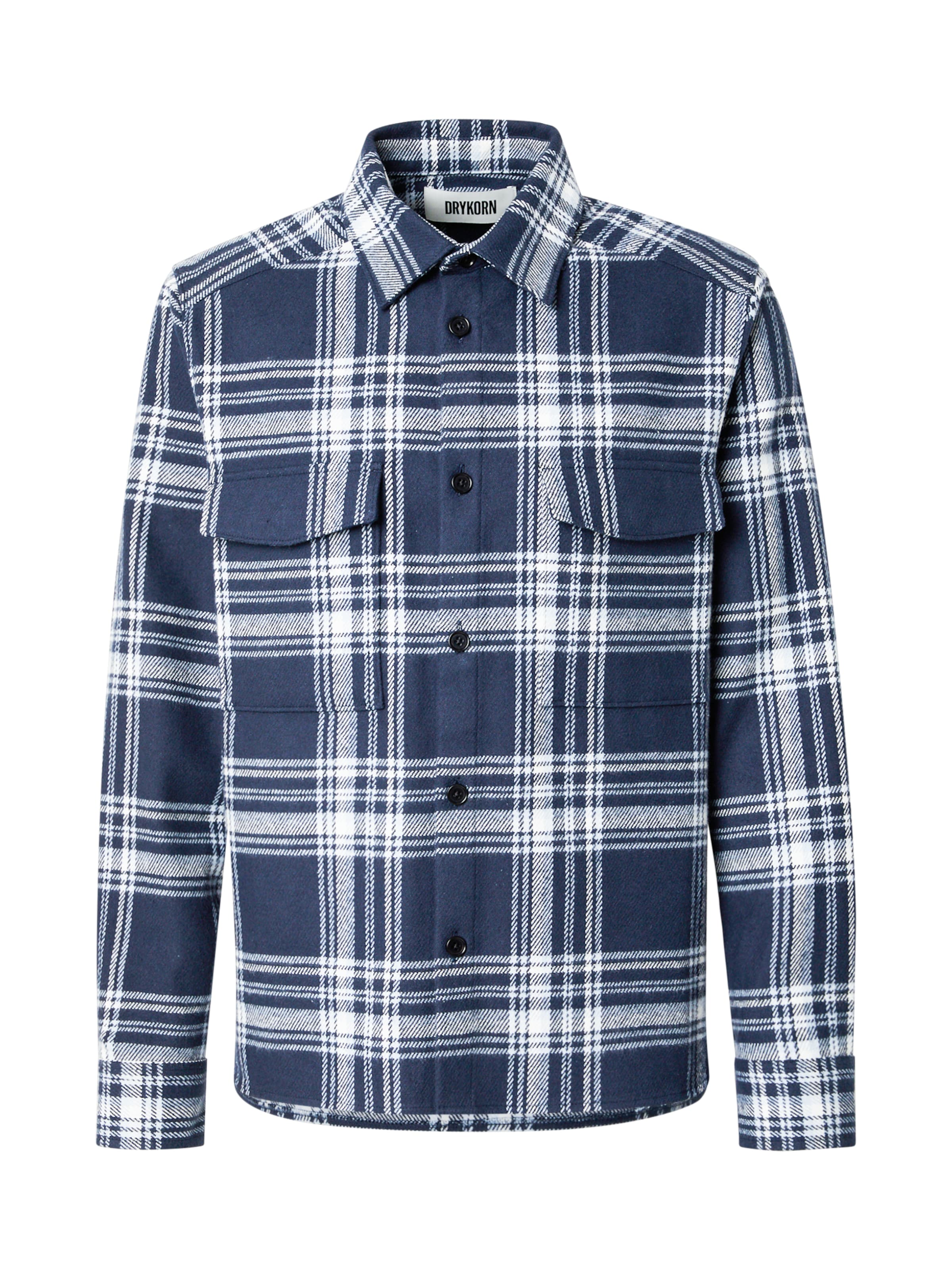 DRYKORN Skjorta 'Gunray' i marinblå / ljusblå / off-white, Produktvy