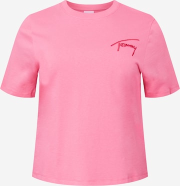 Tommy Jeans Curve Shirt in Roze: voorkant