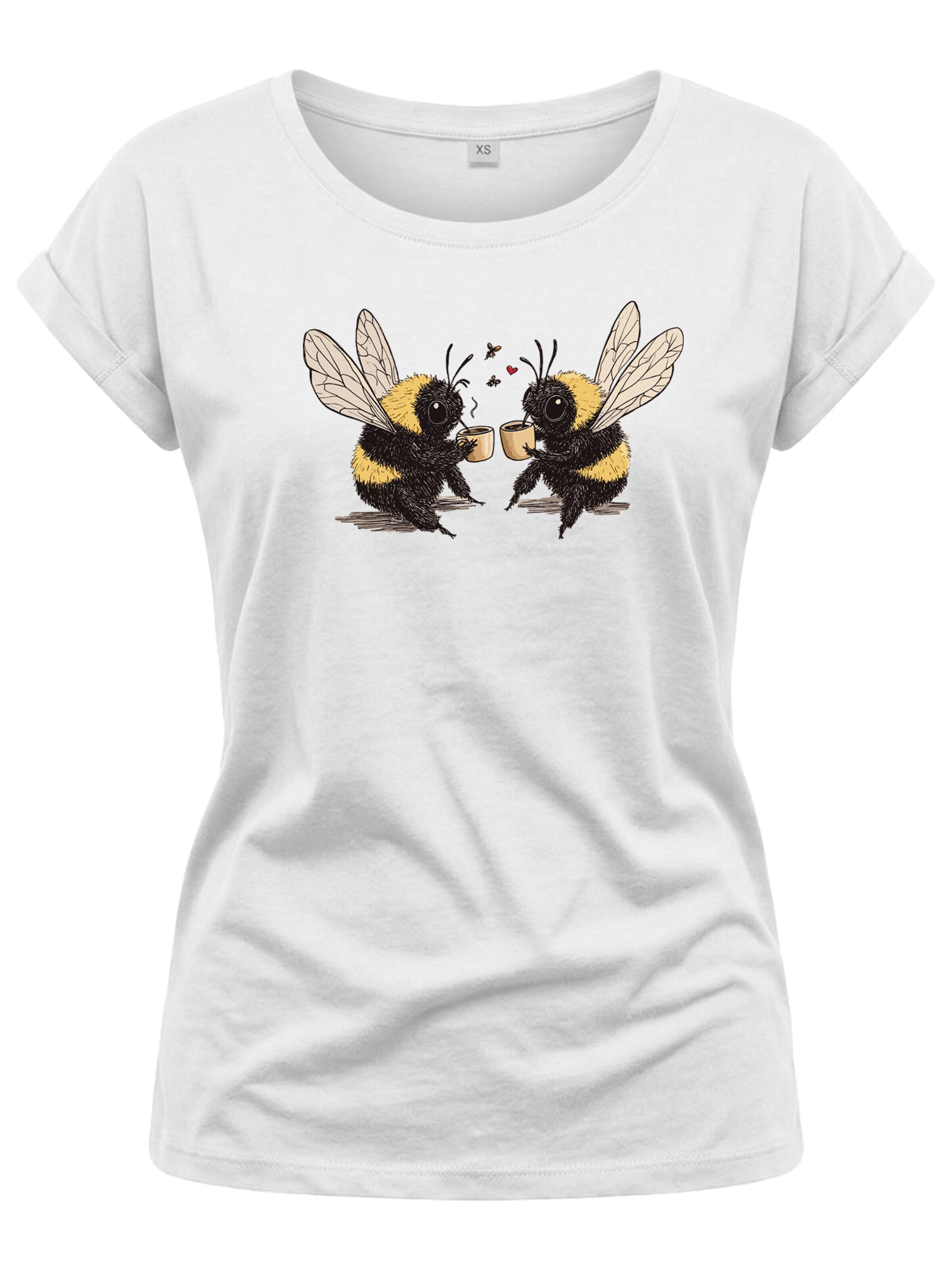 MAKAYA Shirt 'Kaffeeklatsch' in White: front