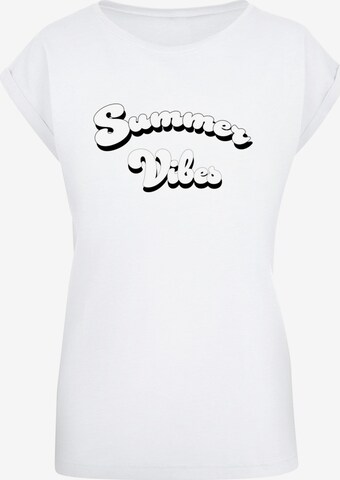 Merchcode T-Shirt 'Summer Vibes' in Weiß: predná strana