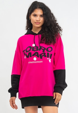 Sweat-shirt Tom Barron en rose : devant