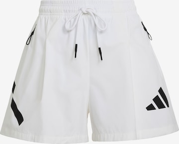 ADIDAS SPORTSWEAR Loose fit Workout Pants 'Z.N.E.' in White: front
