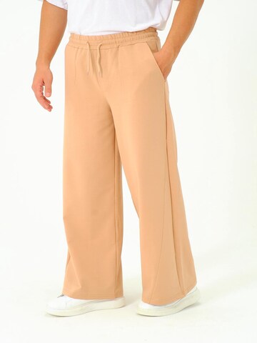 Wide Leg Pantalon C&City en marron : devant