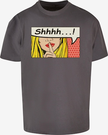 Merchcode T-Shirt 'Silent Sign Comic' in Schwarz: predná strana