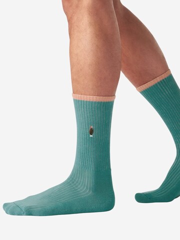 Von Jungfeld Socken 'Mix & Match Tennis mit Stickmotiven' in Grün