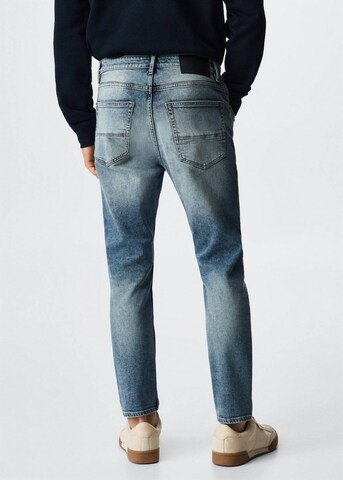 MANGO MAN Tapered Jeans 'Tom' in Blue