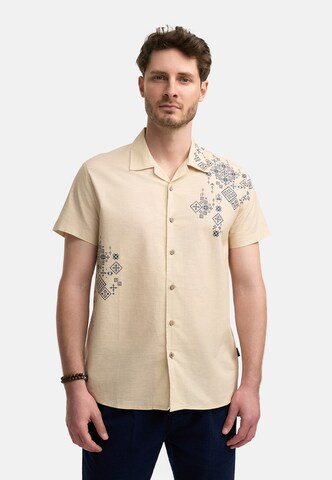 INDICODE JEANS Regular fit Overhemd 'Cotta' in Beige: voorkant