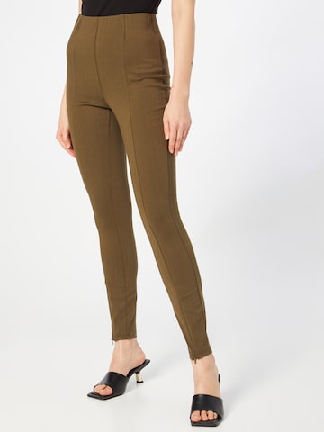 minimum Skinny Leggings 'Linosa' i grön: framsida