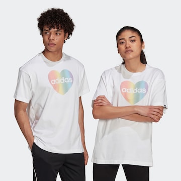 ADIDAS PERFORMANCE Funkčné tričko 'Pride Heart' - biela: predná strana